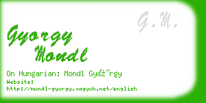 gyorgy mondl business card